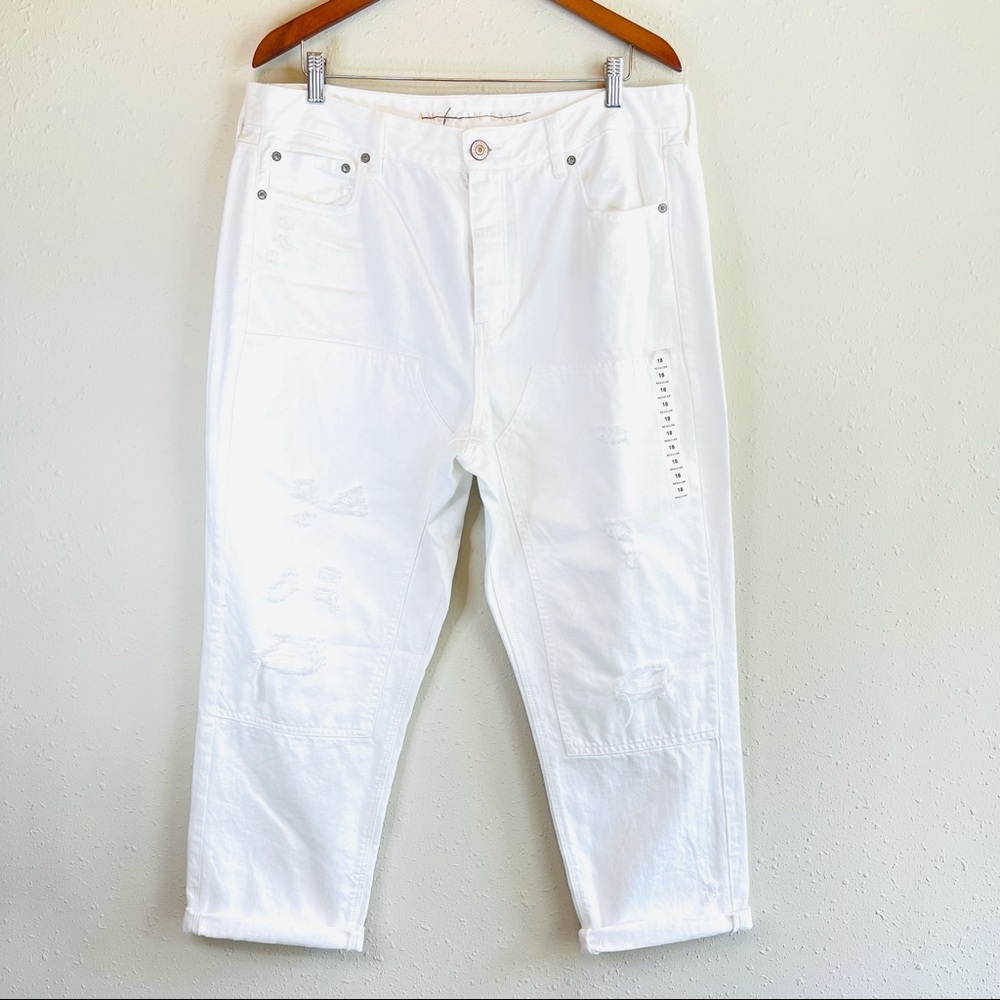 American Eagle Hi Rise Tom Girl Women’s Plus Size White Jeans Size 18 NWT